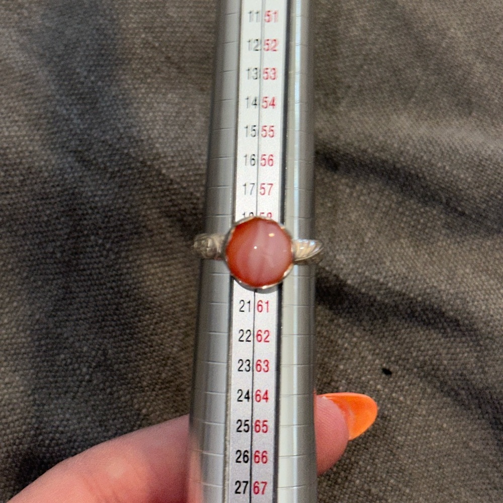 Sterling Silver Pink Agate Ring - Picture 5 of 7